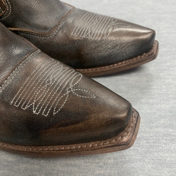 Freebird Wyoming Women's 9 Western Ankle Boots Brown Leather Cowgirl Western - Picture 8 of 16